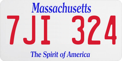 MA license plate 7JI324