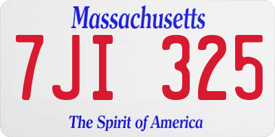 MA license plate 7JI325