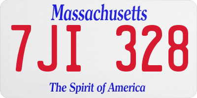 MA license plate 7JI328