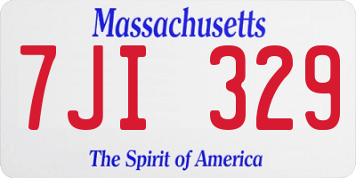 MA license plate 7JI329