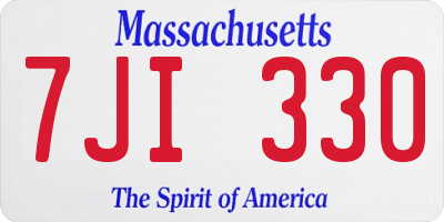 MA license plate 7JI330