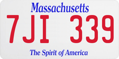 MA license plate 7JI339
