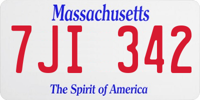 MA license plate 7JI342