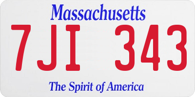 MA license plate 7JI343
