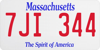 MA license plate 7JI344