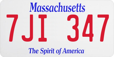 MA license plate 7JI347