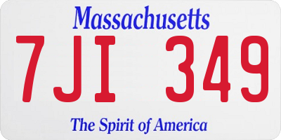 MA license plate 7JI349