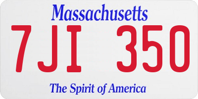 MA license plate 7JI350