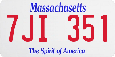 MA license plate 7JI351