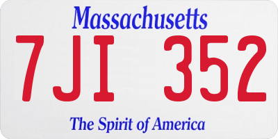 MA license plate 7JI352