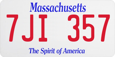 MA license plate 7JI357