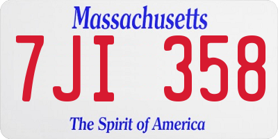 MA license plate 7JI358
