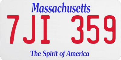 MA license plate 7JI359