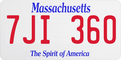MA license plate 7JI360