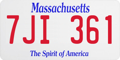 MA license plate 7JI361