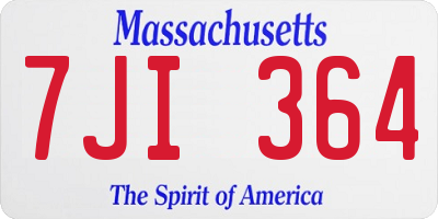 MA license plate 7JI364