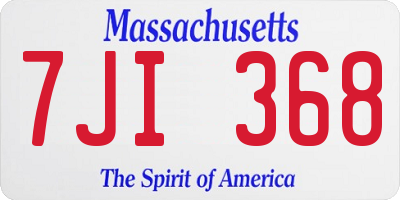 MA license plate 7JI368
