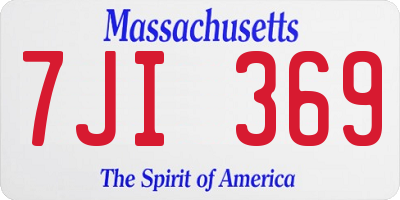 MA license plate 7JI369
