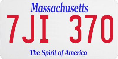 MA license plate 7JI370