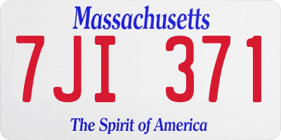 MA license plate 7JI371
