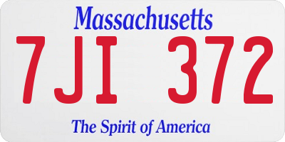 MA license plate 7JI372