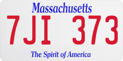 MA license plate 7JI373