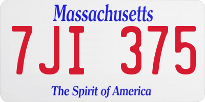 MA license plate 7JI375