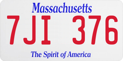 MA license plate 7JI376