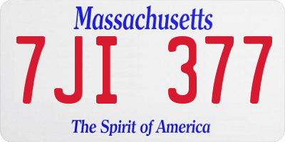 MA license plate 7JI377