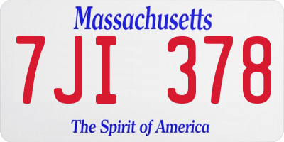 MA license plate 7JI378