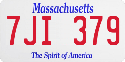 MA license plate 7JI379