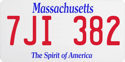 MA license plate 7JI382