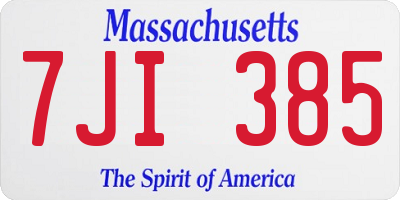 MA license plate 7JI385