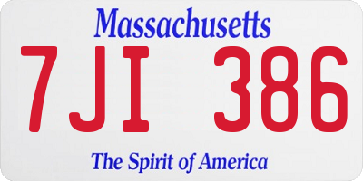 MA license plate 7JI386