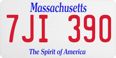 MA license plate 7JI390
