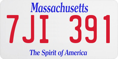 MA license plate 7JI391
