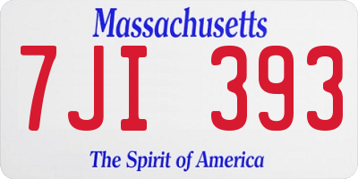 MA license plate 7JI393