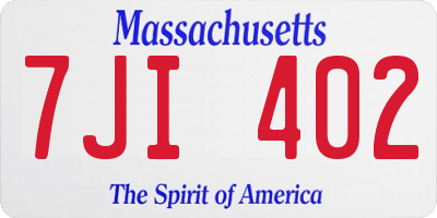 MA license plate 7JI402