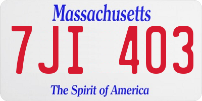 MA license plate 7JI403