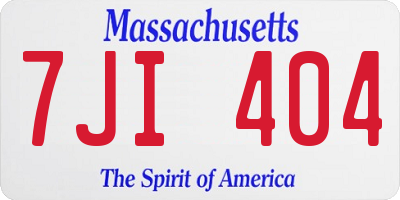 MA license plate 7JI404