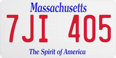 MA license plate 7JI405