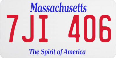 MA license plate 7JI406