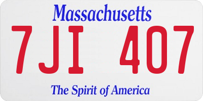 MA license plate 7JI407