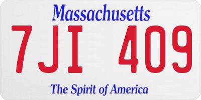 MA license plate 7JI409