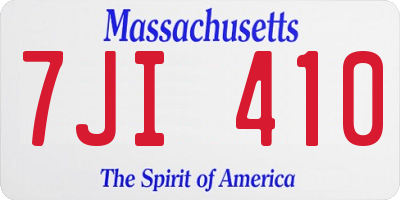 MA license plate 7JI410