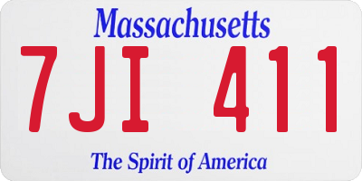 MA license plate 7JI411