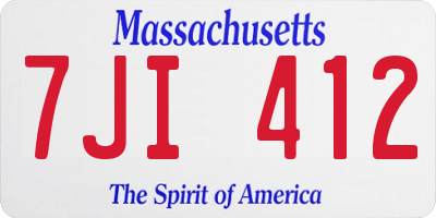 MA license plate 7JI412