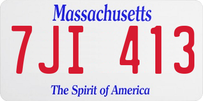 MA license plate 7JI413