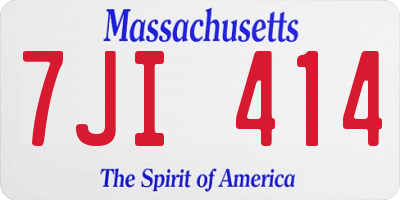 MA license plate 7JI414