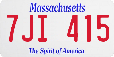 MA license plate 7JI415